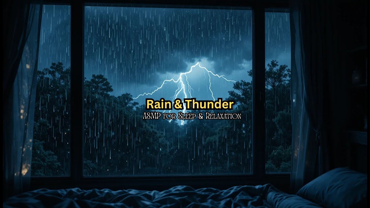 99% Fall Asleep Instantly ☁️ Heavy Rain and Thunder Sounds for Sleeping - Black Screen ASMR