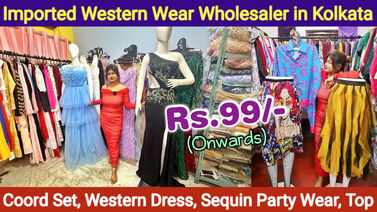 Imported Western Dress, Coord Set, Top, Sequin Party Wear, 3D Shirt, Skirt Wholesaler in Kolkata