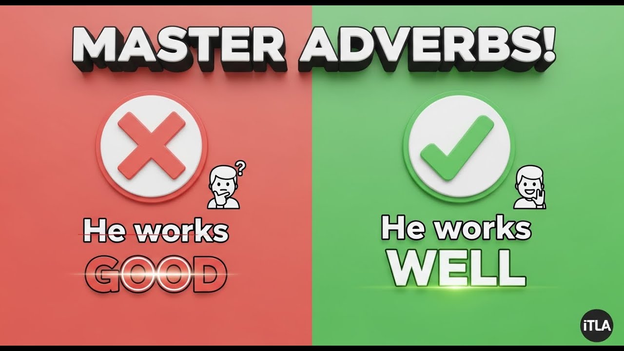 Adverbs in English Made Easy | The "-LY" Rule & The Secret of "Good vs. Well" (A2 Level)