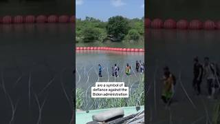 DOJ sues Texas over floating barriers used to deter migrants #shorts