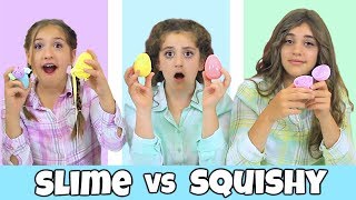 Slime Switch Up Challenge with SLIME vs. SQUISHY Easter Eggs!