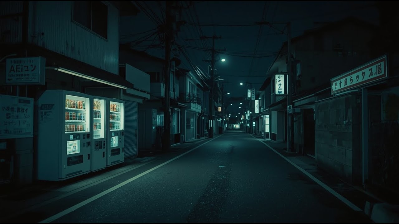 Empty Japan Street at Midnight 🌙 Vending Machine Glow & Smooth Lo-Fi for Sleep