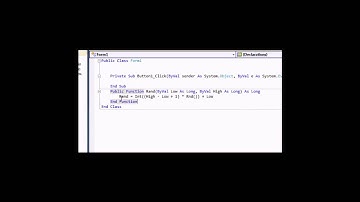 How to create a Random Number Generator in Visual Basic