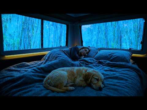 Sleep Fast with Heavy Rain and Thunder Inside a Cozy Car on a Stormy Night
