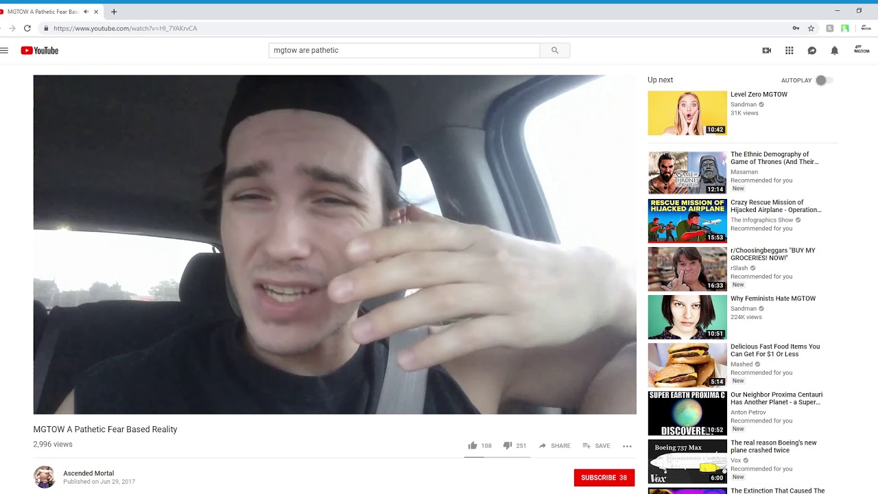 MGTOW  Simp Cuck Soy boy Says we are fearfull pathetic cowards