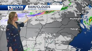 A cold front will move thru by mid week