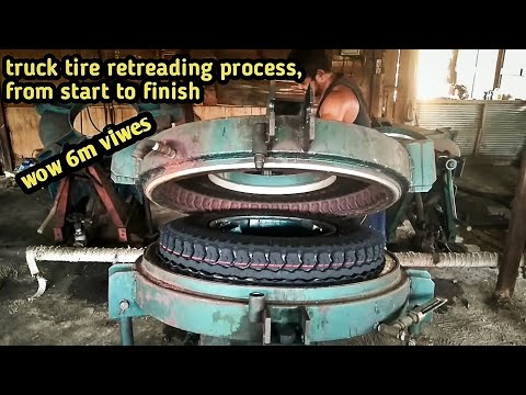 proses vulkanisir ban truk moderen dari awal / ahir full video | RETREADING TRUCK TIRES