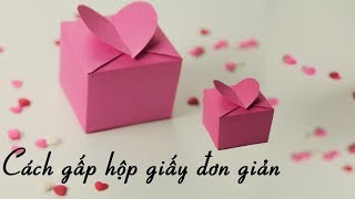 Cách làm hộp quà bằng giấy cực dễ - Cách Gấp Hộp Quà đơn giản Gấp giấy Origami -hộp bằng giấy a4