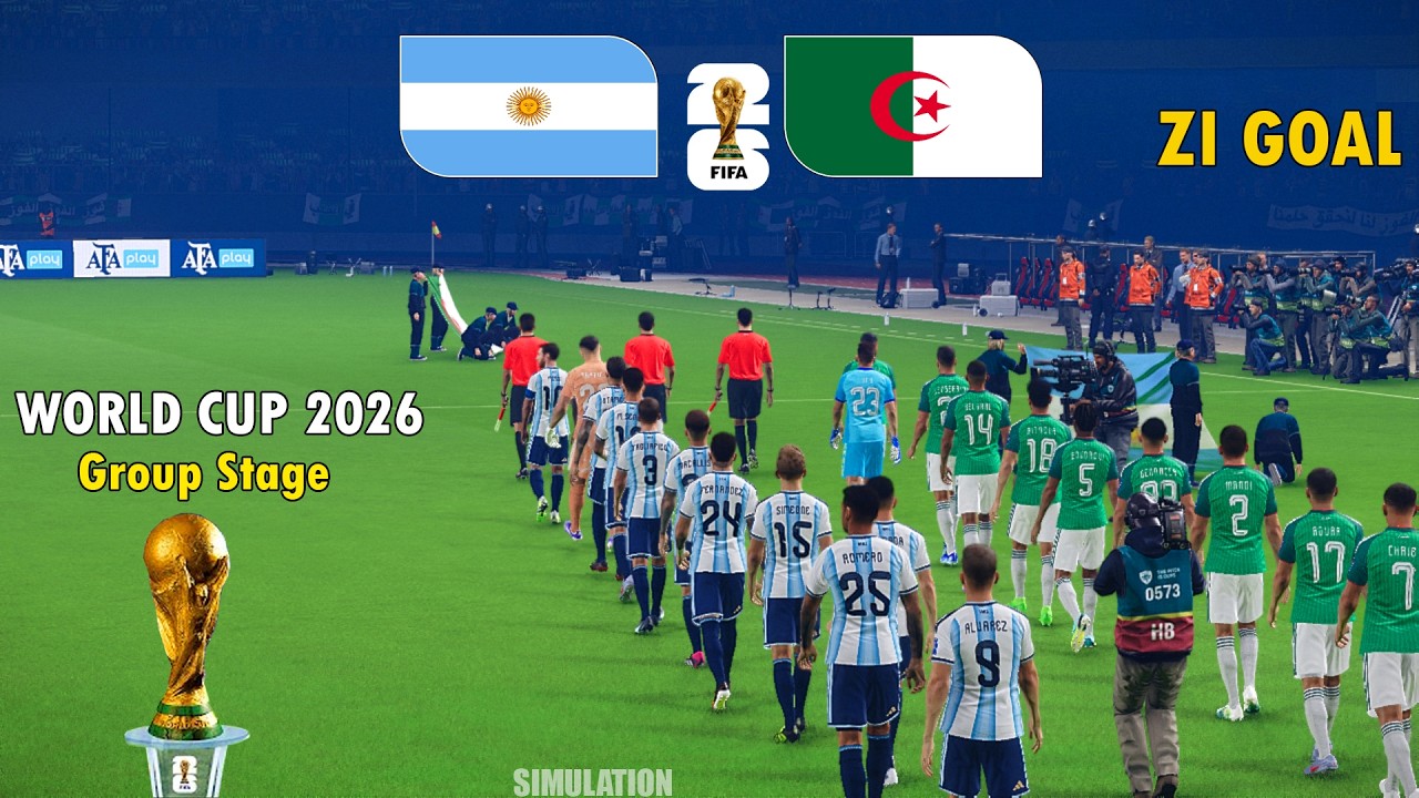 ARGENTINA vs ALGERIA | FIFA World Cup | Group Stage - Full Match & All Goals - Simulation PES 2021