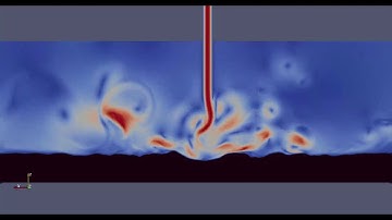 Simulation of Air Jet Impingement on Water