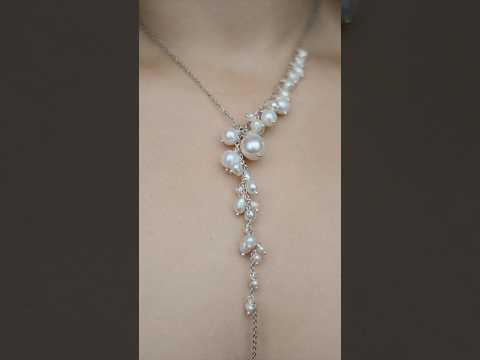 Кулон "Гронь винограду" натуральні річкові Перли на ланцюжку d-11-4мм+- фур-ра нержавіюча сталь L-40-45см, видео 1