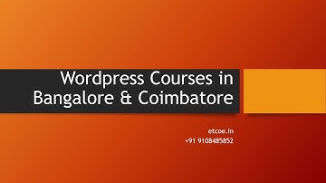 Wordpress Courses in Bangalore & Coimbatore-ETCOE.IN