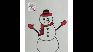 تعليم الرسم-رسم رجل الثلج بطريقة سهلة وسريعة ⛄❄️