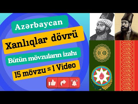 Azərbaycan Xanlıqlar dövrü-Bütün mövzuların izahı | 15 MÖVZU İZAHI = Tək Video