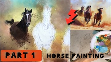 Horse Painting _ Part 1 / How to draw Horses Step by Step/ Painting Tutorial 