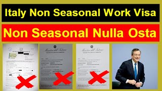 ITALY NON SEASONAL NULLA OSTA | italy non seasonal work Permit visa 2020-21-22.