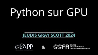 Calculer avec python sur GPU