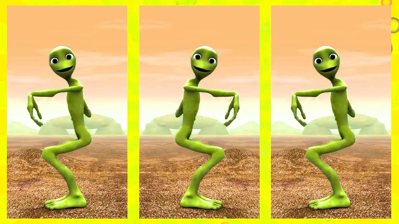 Green alien dance video - Dame TU Cosita Megamix battle - Remix music AI N18666
