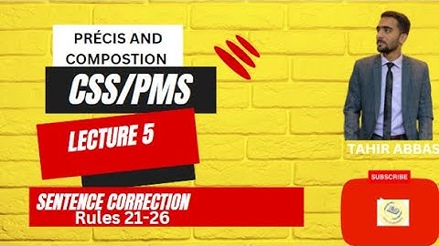 Sentence Correction| 21-26 Rules for Sentence Correction| English ( Précis &Composition) | CSS-2024