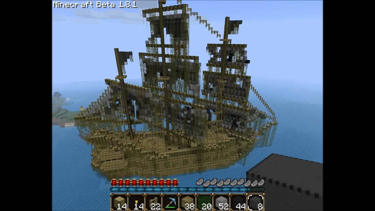 ghost ship in minecraft, pirate ship in minecraft, minecraft pirate ship, b...