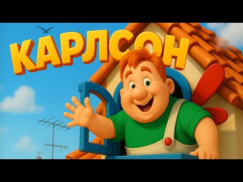 Малыш и Карлсон | Карлсон на крыше — Весёлая песенка клип для детей