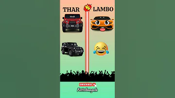 Thar 🆚 Lamborghini 🤔❓ | 🤜🏻💥🤛🏻 | #shorts #thar #lamborghini #fattobangala