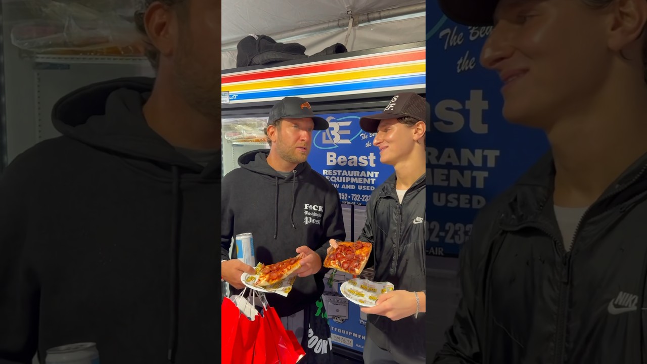 One bite review with Dave Portnoy trying Prince St pizza #foodie #pizza #shorts