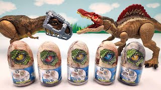 New Dinosaur Eggs With T-rex, Dino Truck! Pteranodon, Triceratops Bone Assembly Play