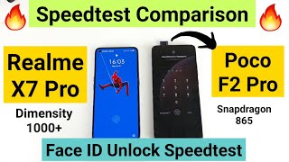 Realme x7 pro vs poco f2 pro speedtest comparison face ID unlock test