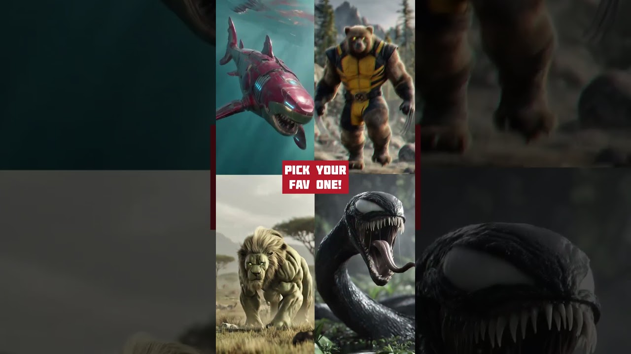 Pick your fav one! Shark bear hulk venom