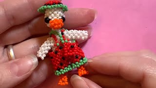 4 ч Садовый гусь мини амигуруми из бисера #beads #amigurumi #beading