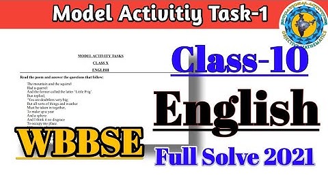 Class-10 English(ইংরেজি) Model Activity Task part-1 Full Solve #WBBSE Educational Activities Bengali