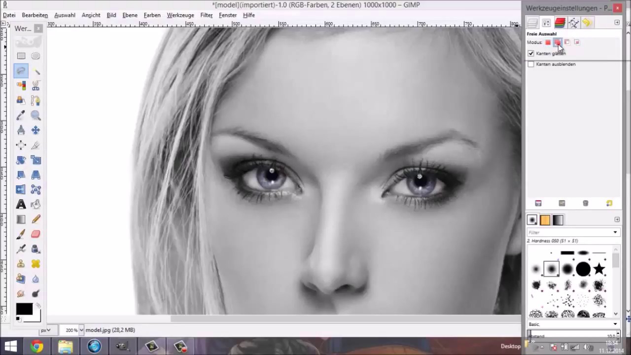 Schwarz Weiss Bild Mit Farbe Gimp