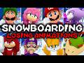 Mario Sonic At The Olympic Winter Games DS All Snowboarding Losing Animations 