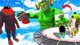 GTA 5 | GTA5 BUT WHATEVER TITAN LAVA GOD MONSTER VS HORN GOD HULK SHINCHAN DRAWS COMES TO REAL LIFE