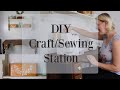 DIY Craft/ Sewing station| Craft organization | Repurposed sewing drawers