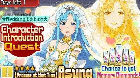 SAO Memory Defrag - Character Introduction Quest - Wedding Edition - Promise at that Time Asuna