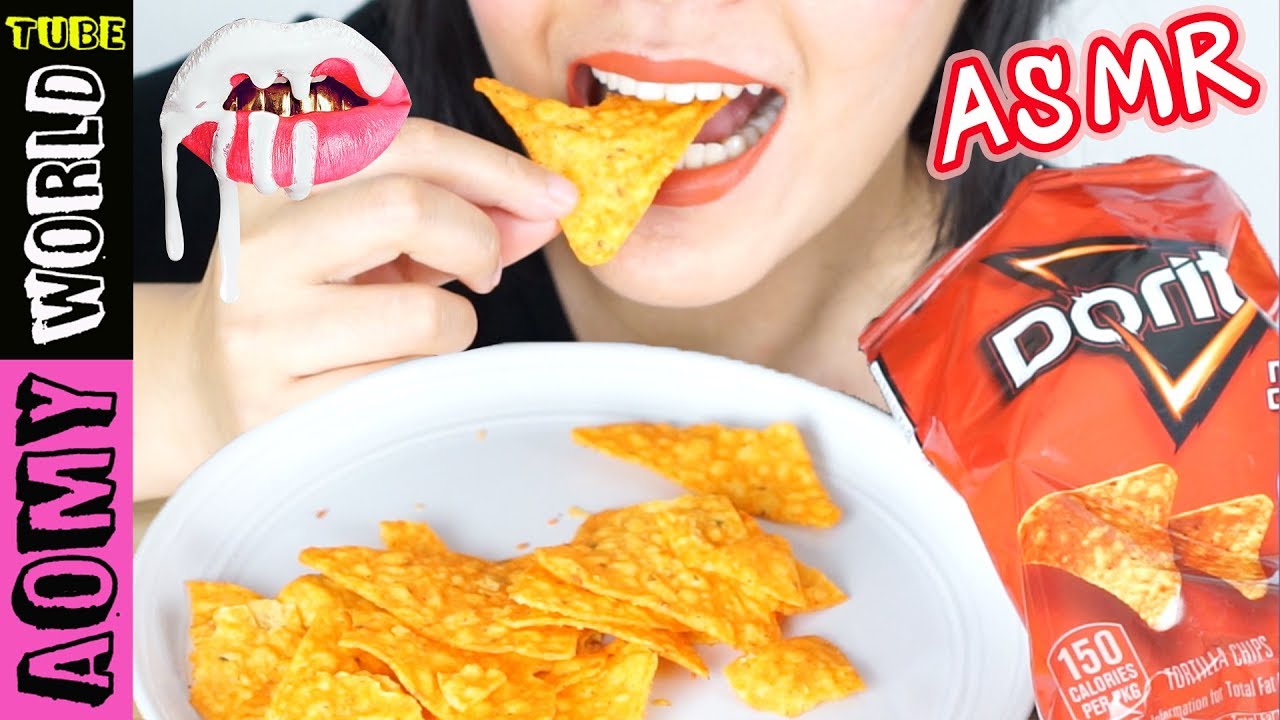 ASMR Doritos Nacho Cheese Extreme Crunch Eating Sounds Kylie Lip