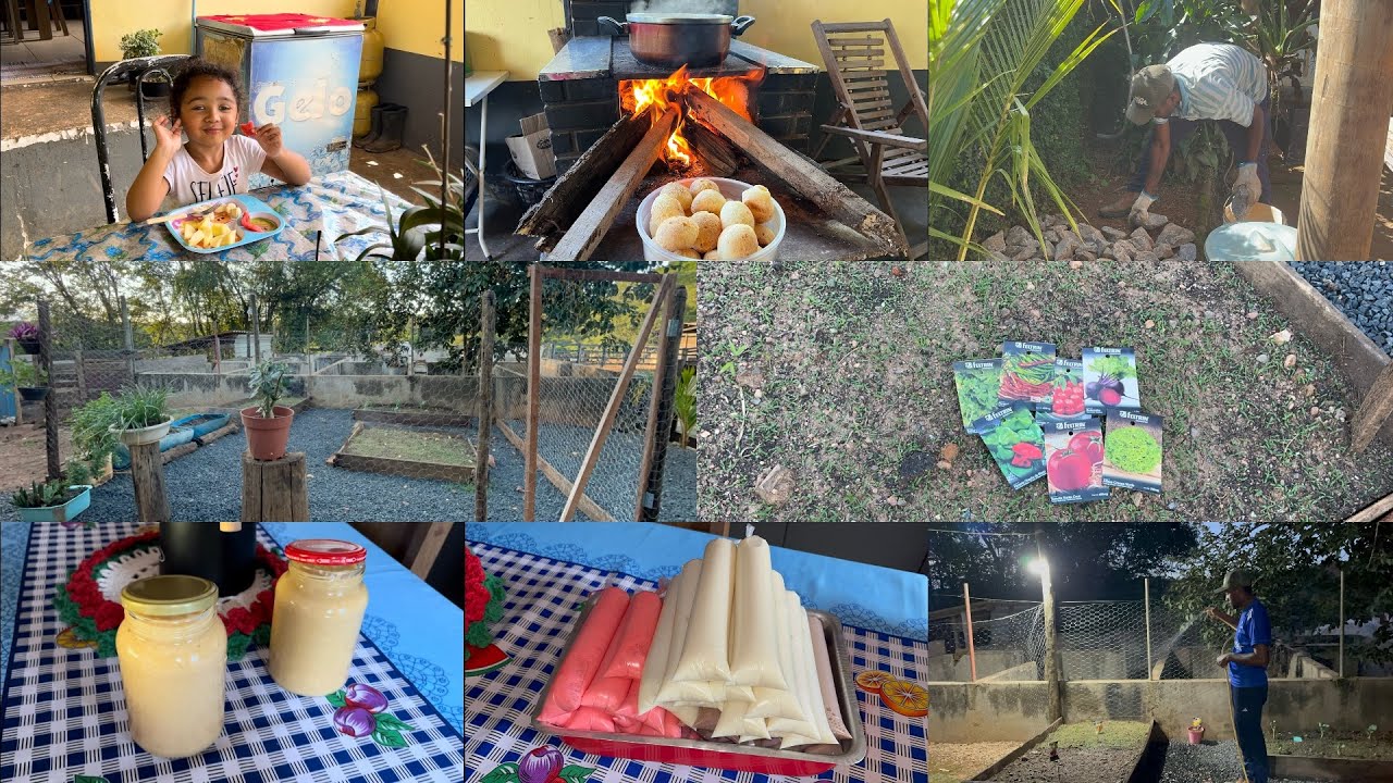 HORTA FINALIZADA COMEÇAMOS A PLANTAR| PREPARANDO UM DELICIOSO DOCE DE LEITE NO FOGÃO Á LENHA 🔥🪵