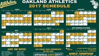 The athletics' broadcast takes a look at team's 2017 schedule, which
features first scheduled doubleheader since 2011 check out
http://m.mlb.com/vide...