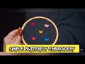 BUTTERFLY EMBROIDERY Simple All Over Butterfly Embroidery Embroidery Series 13 Zafrin Banu 