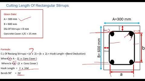 Building Quantity Through Excel VIDEO 40 . Bar Bending Schedule  Cut Length For Rectangular Stirrups