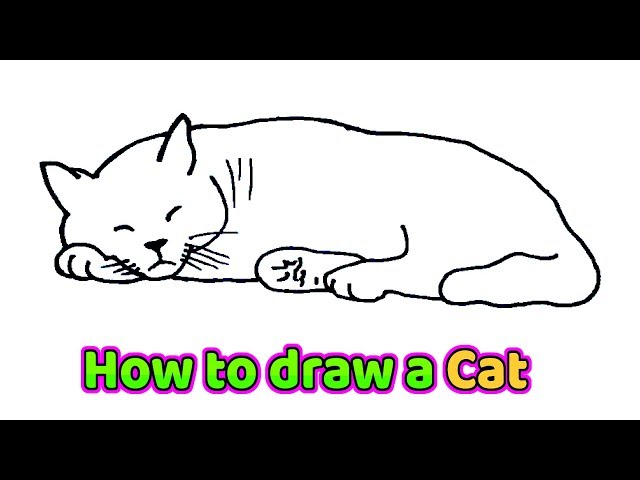 Draw set outline of cat sleeping different pose Stock Vector  Adobe Stock