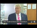 President Donald Trump speaks to reporters after voting in West Palm Beach