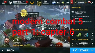 modern combat 5 blackout Android walkthrough- part 1- chapter 6 : Rinniji Temple - Awakening