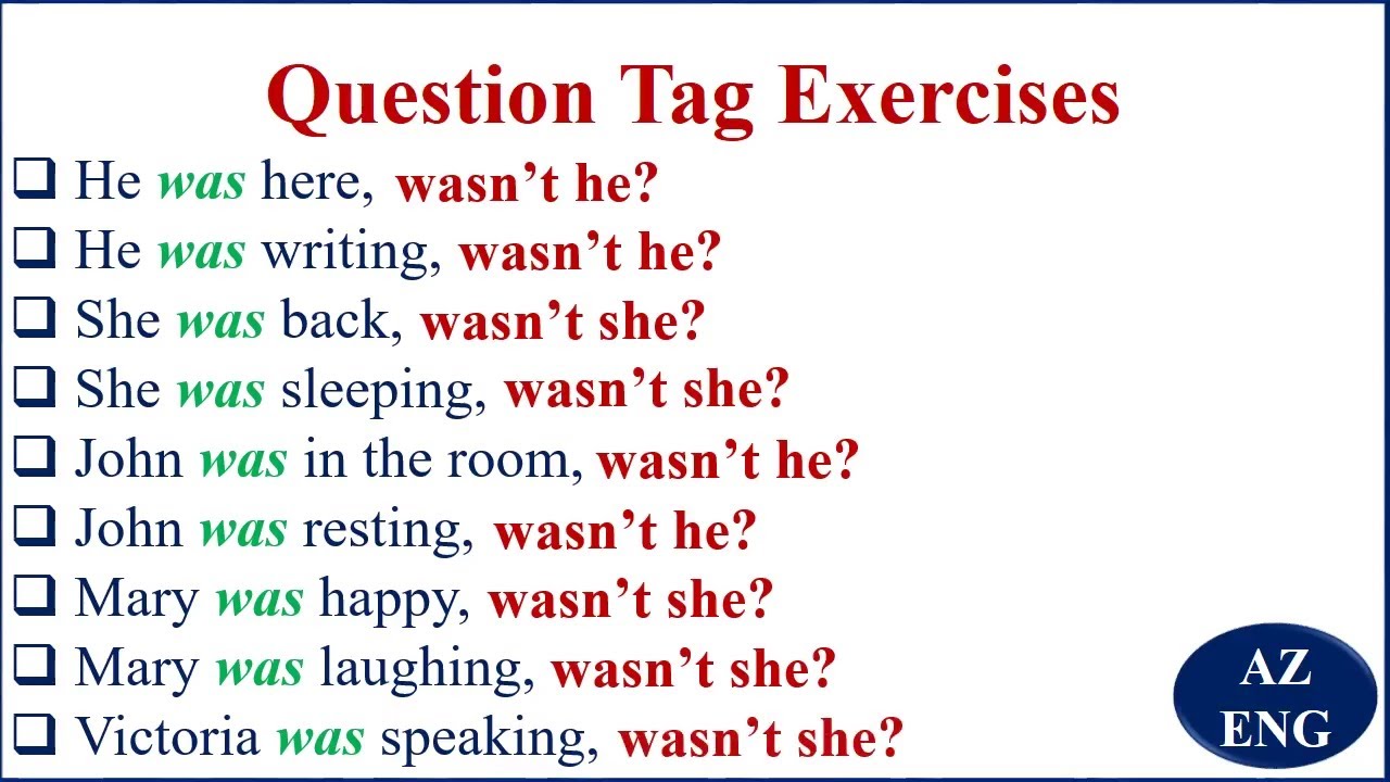 QUESTION TAG ON 'WAS' AND 'WERE' LESSON 2 - YouTube