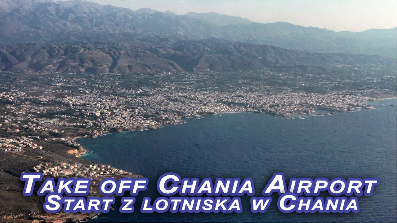 CRETE Kreta Take off Chania Airport Crete Start z lotniska w