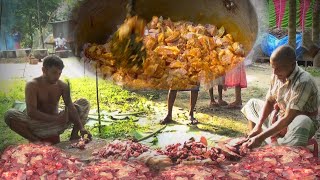 Village COW videos | Beef Kosha & Khichdi | Full Cow Beef Meat Vuna Curry Cooking for VILLAGERS