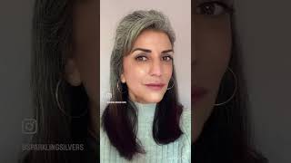 Watch Grey Hair Transition Stories at @sparklingsilvers  #greyhairtransition #greyhair