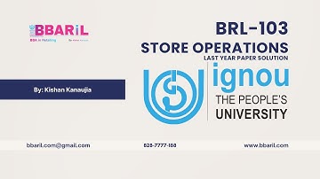BRL-103 Store Operations Model Test Paper-1  Part-1 | Last year paper solution | PYQPS